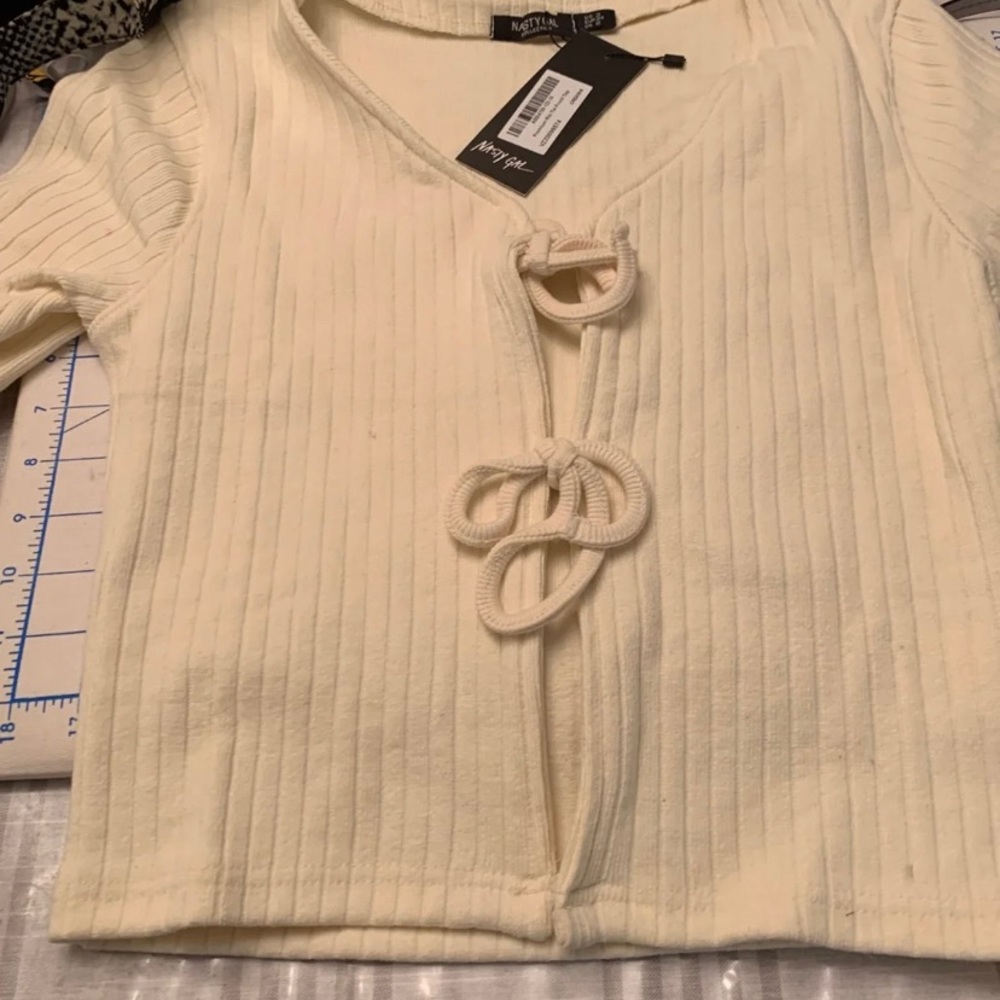 Nasty Gal crop tie cardigan